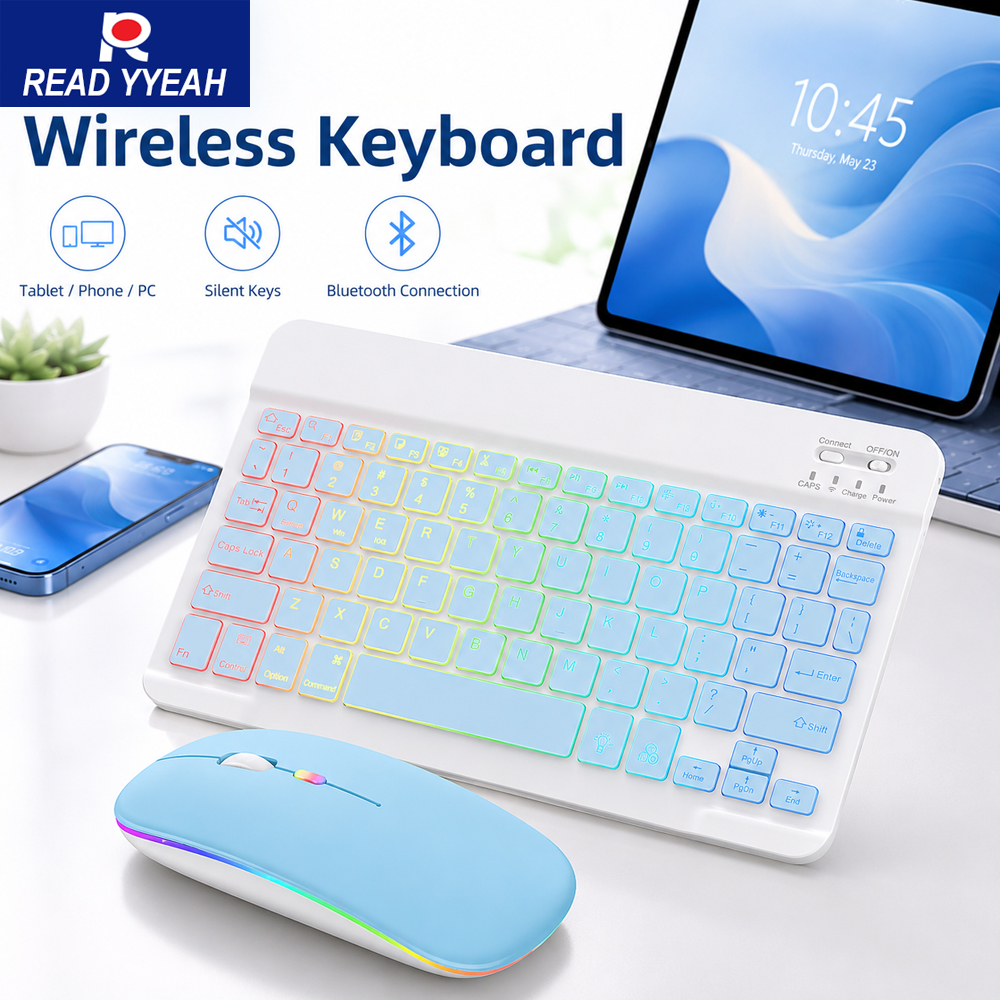 Gaming Keyboard Mechanical Wireless - New Ultra Slim Portable 7 Color