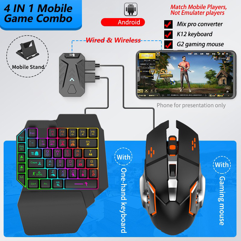 Gaming Keyboard Bluetooth - Mobile Games Converter Gaming Keyboard and