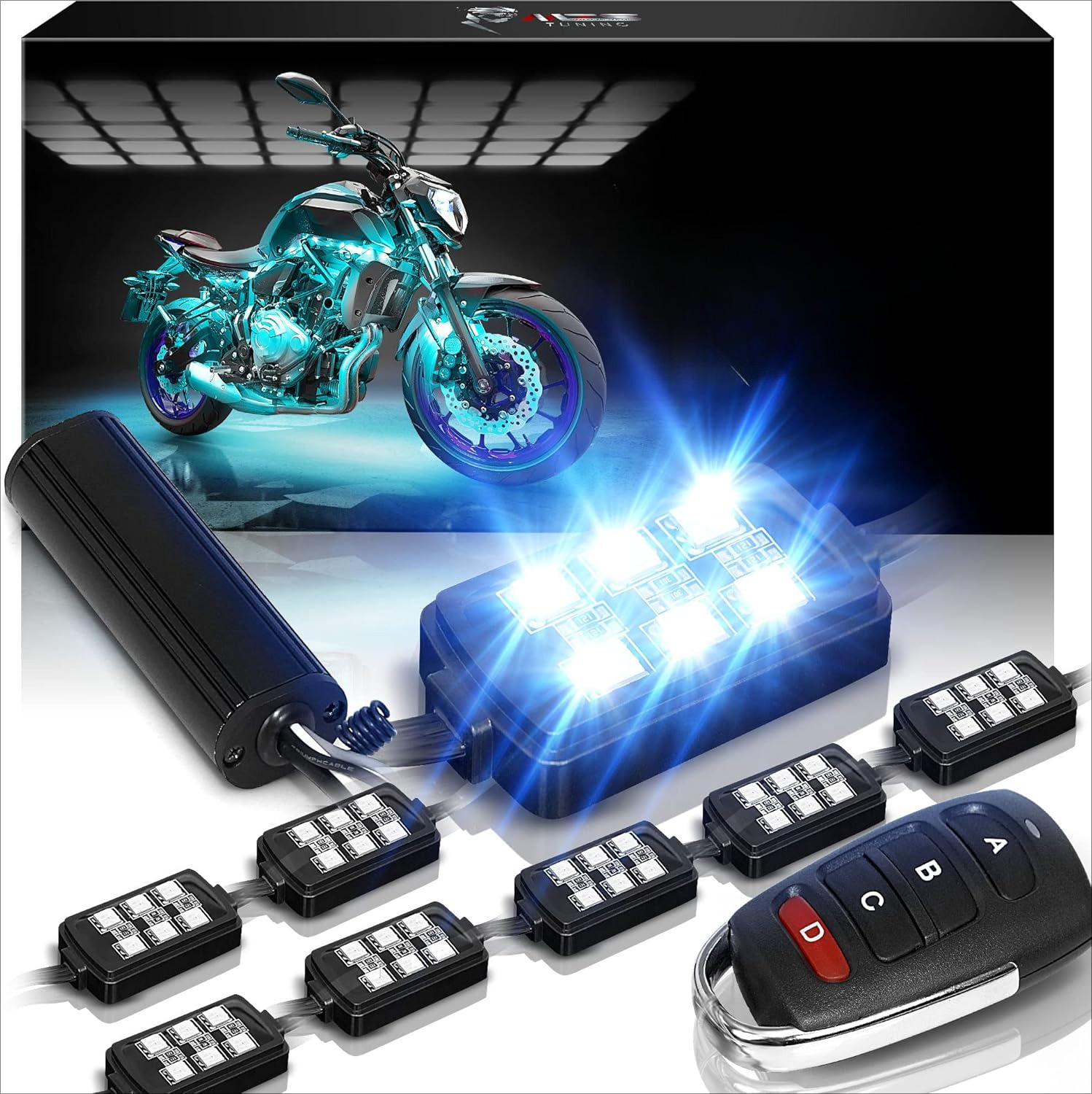 8Pcs Motorcycle LED Light Kit, - Rgb Underglow Strip review and price