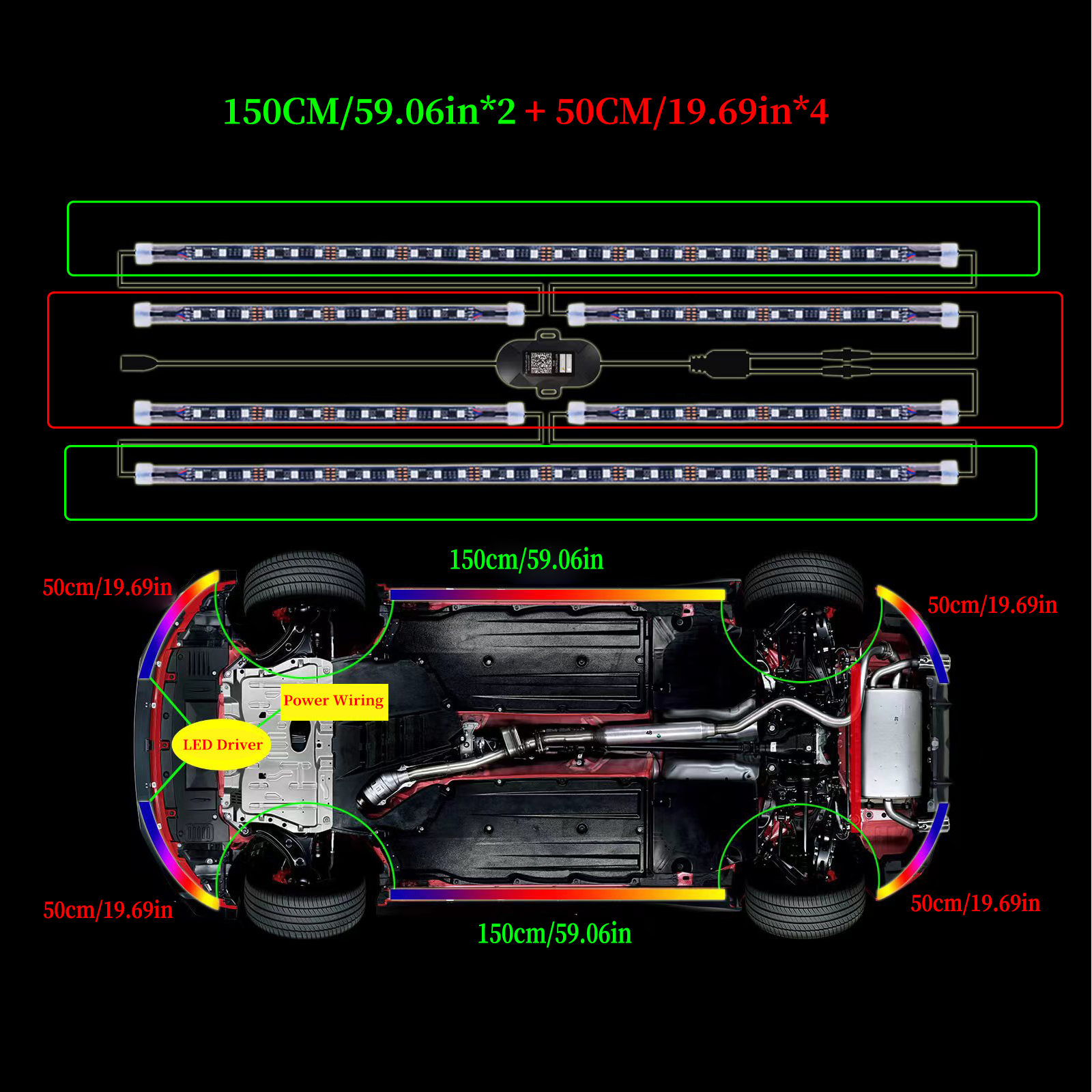 6pcs Dream Color LED Car Under - Rgb Underglow Strip review and price