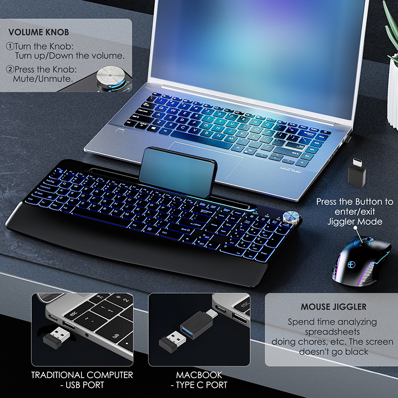 2.4G&Type-C Wireless Keyboard  - Gaming Keyboard Bluetooth review and price