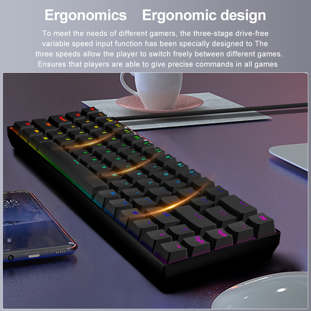 E-YOOSO Z686 RGB USB 60% Mini  - Gaming Keyboard E Yooso review and price