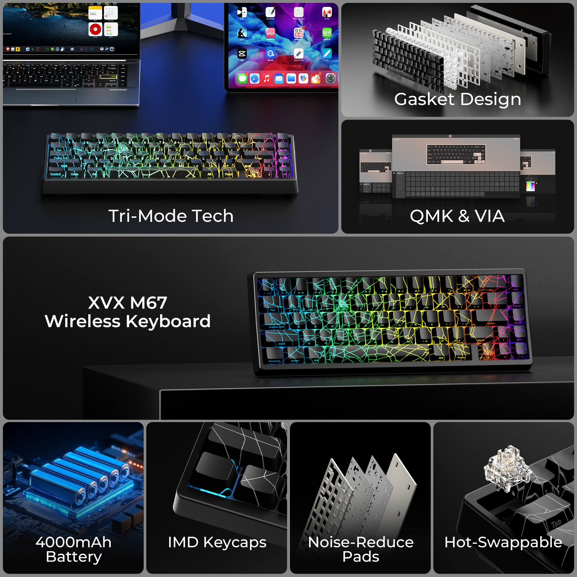 XVX M67 60% Percent Keyboard W - Gaming Keyboard Thocky review and price