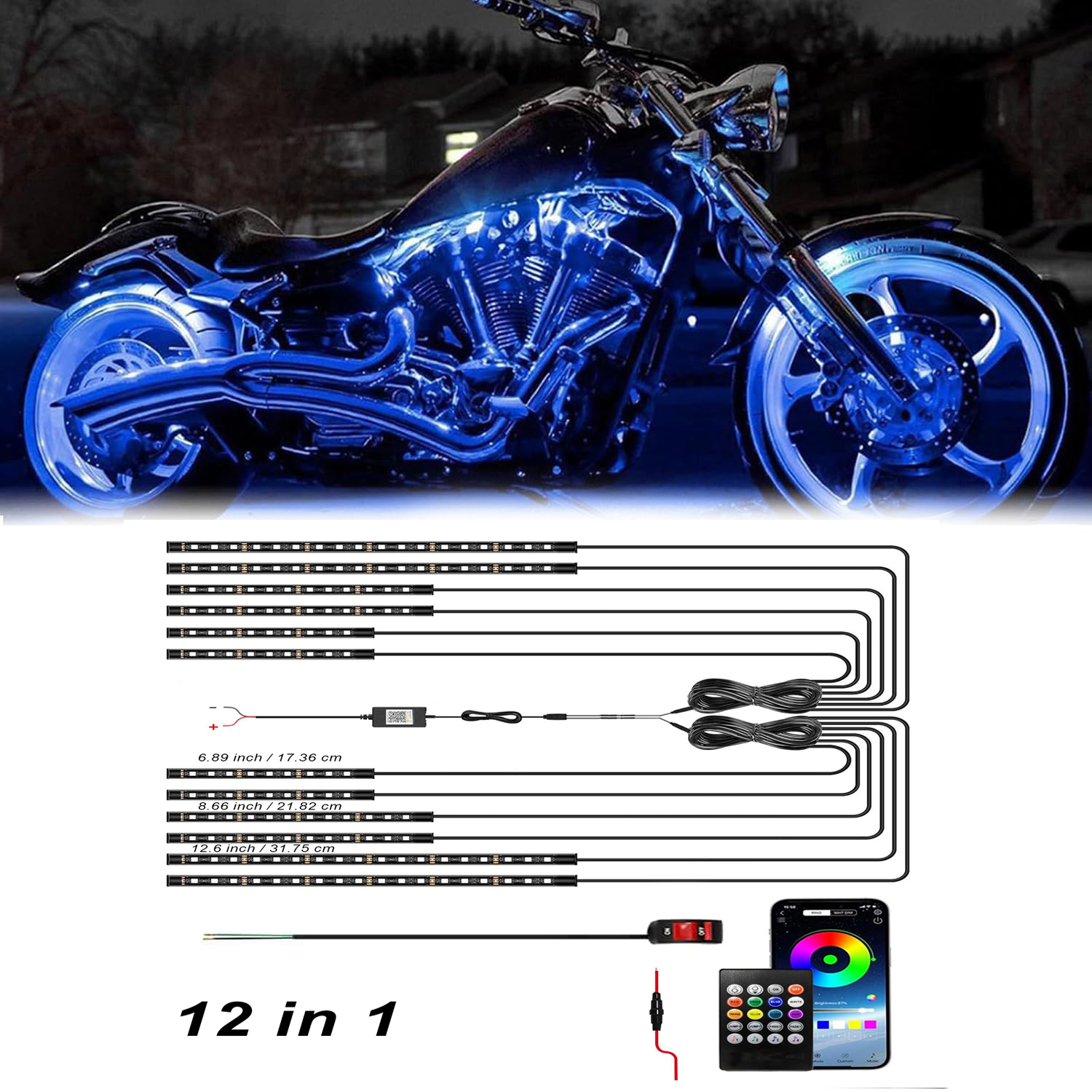 12in1 New Motorcycle Atmospher - Rgb Underglow Strip review and price