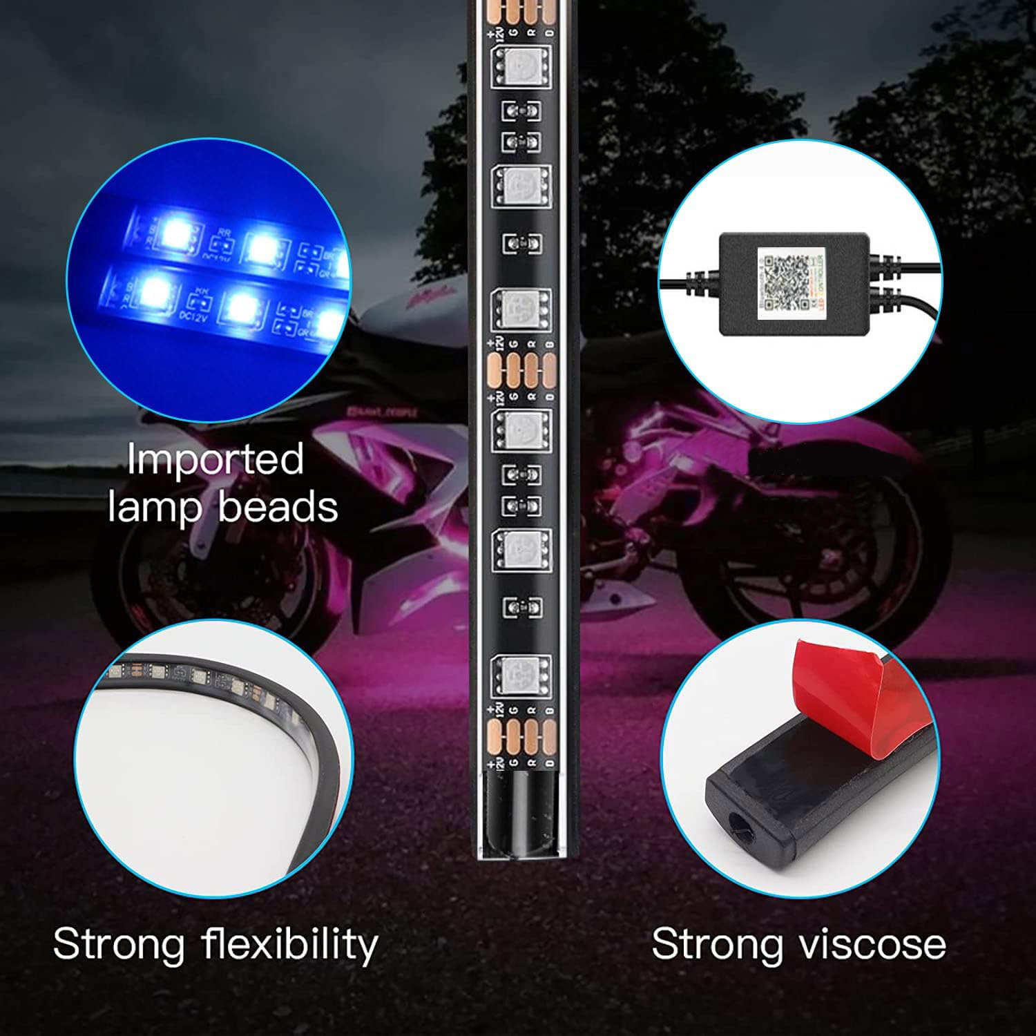 12in1 New Motorcycle Atmospher - Rgb Underglow Strip review and price