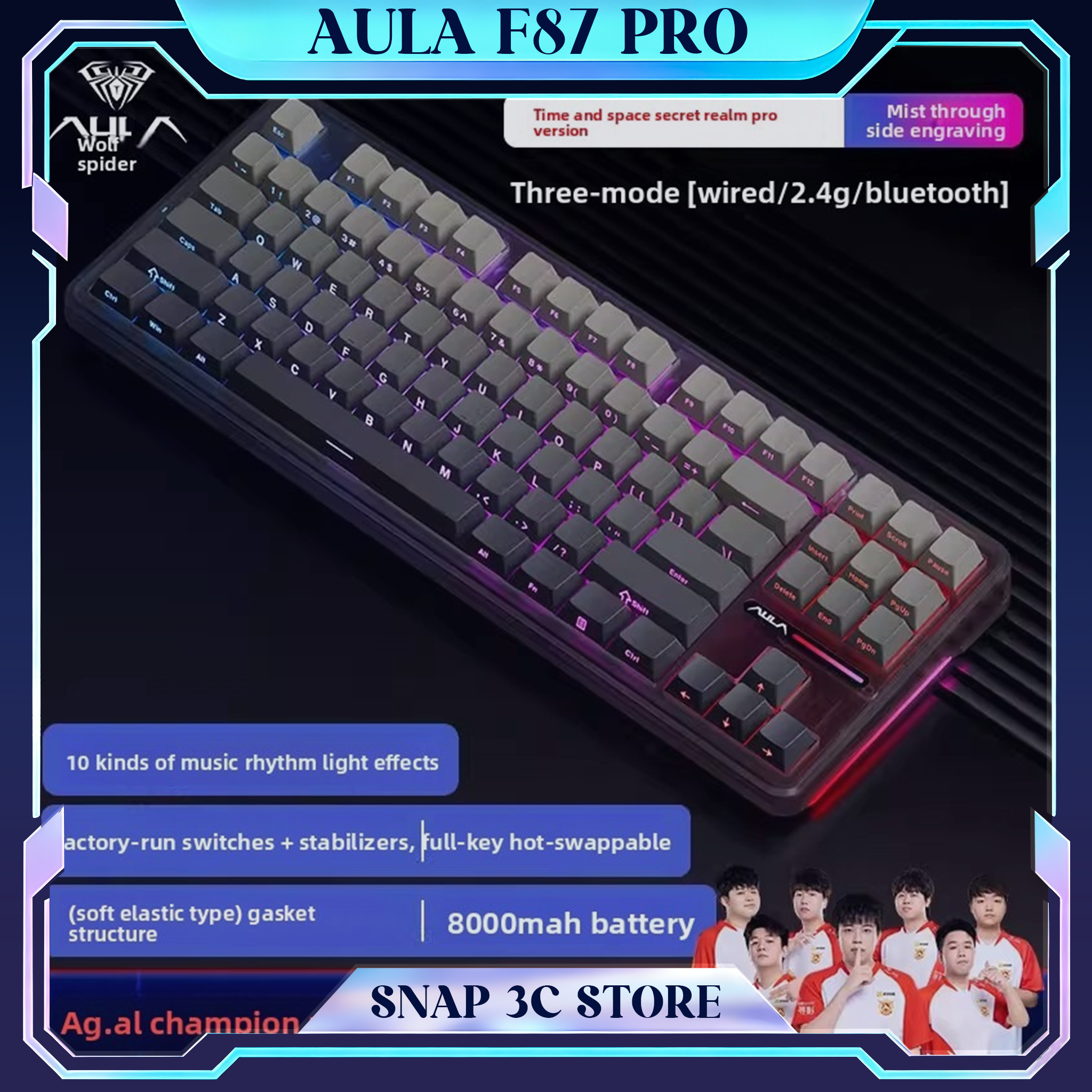 AULA F87 Pro Wireless Mechanic - Gaming Keyboard Thocky review and price