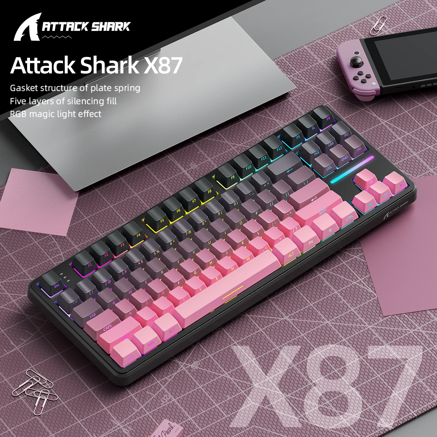Attack Shark X87 Macro Drive G - Gaming Keyboard Bluetooth review and price
