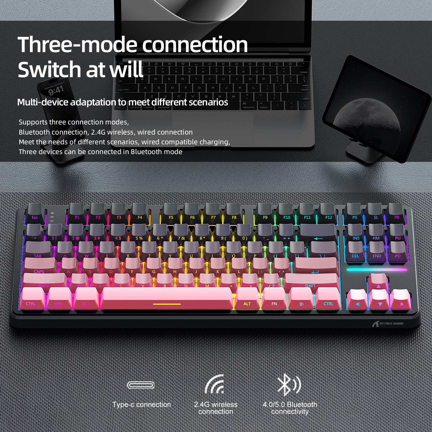 Attack Shark X87 Macro Drive G - Gaming Keyboard Bluetooth review and price