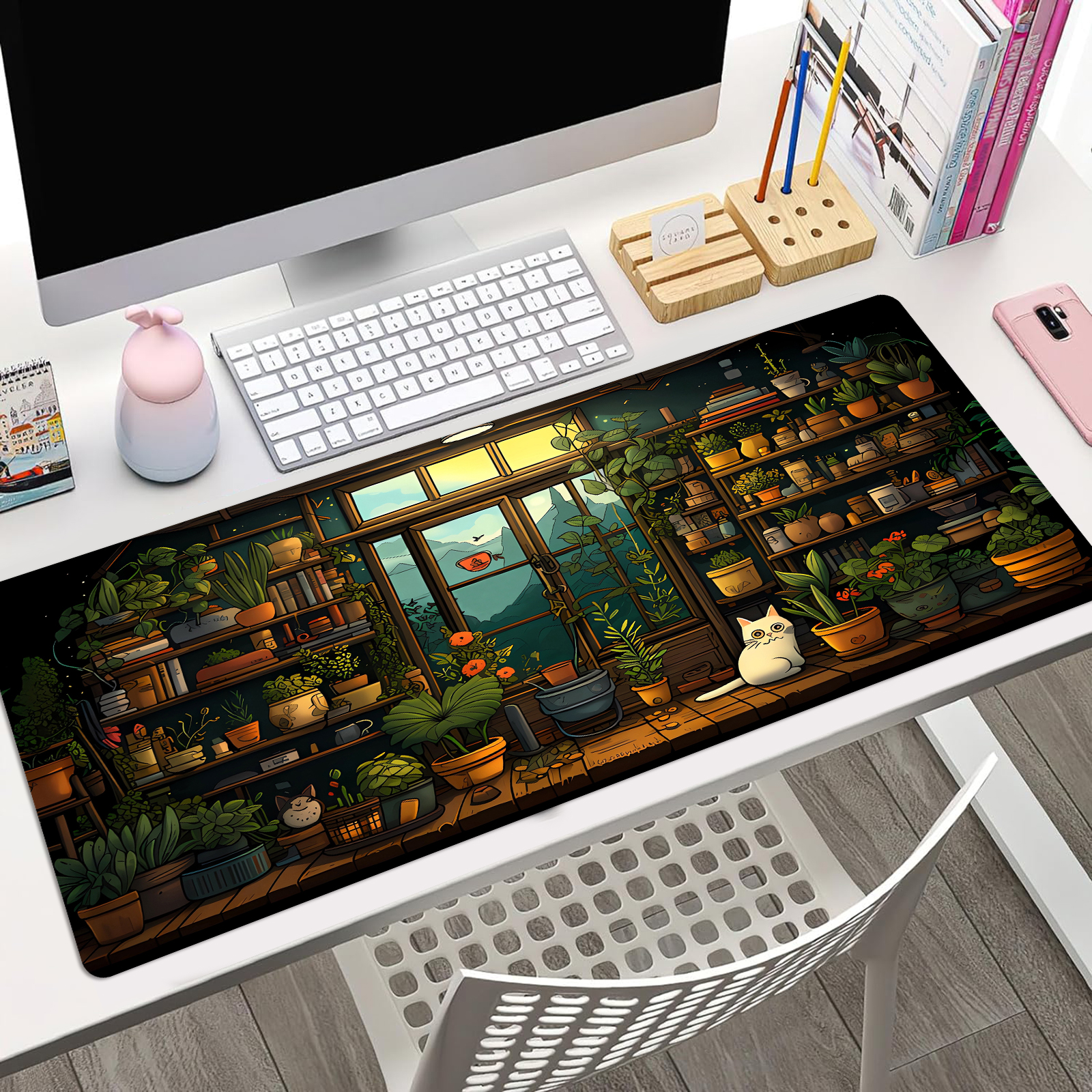 Cute Cat Mouse Pad Desk Pad Ka - Gaming Keyboard Mouse review and price