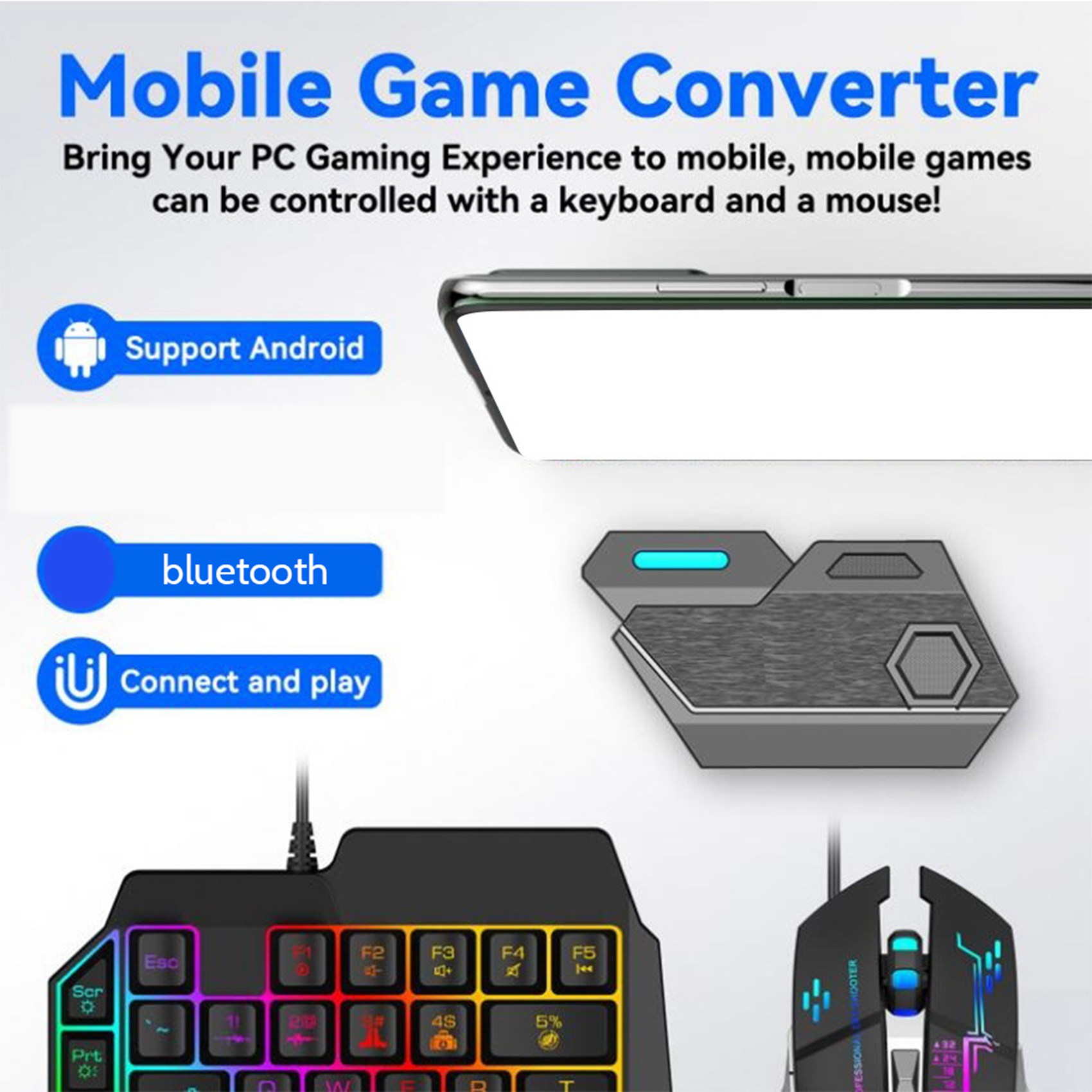 T36C Gamepad Mobile For PUBG C - Gaming Keyboard And Mouse Converter For Mobile review and price