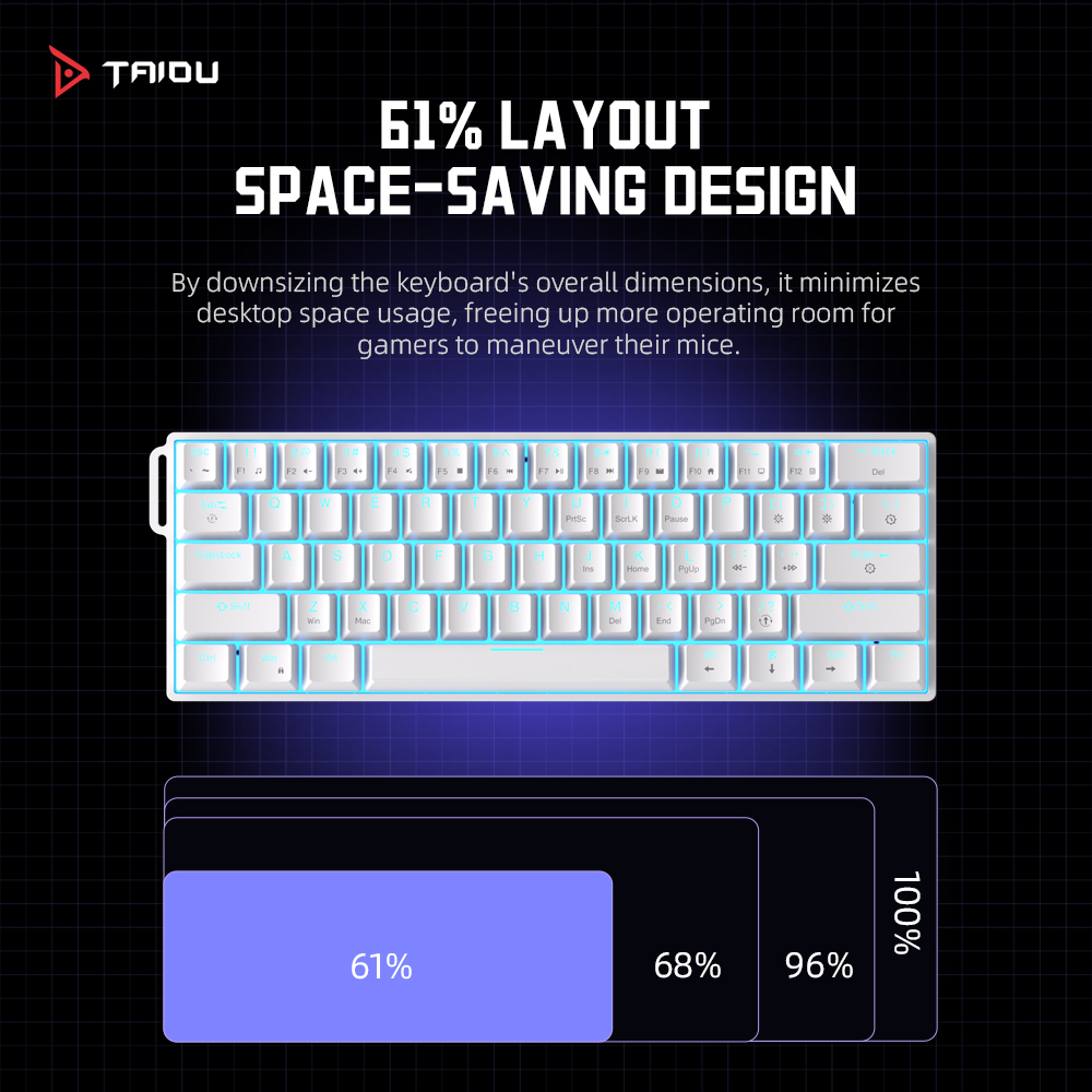 TAIDU K660 61 Keys Mechanical  - Keyboard Gaming Blue Switch review and price