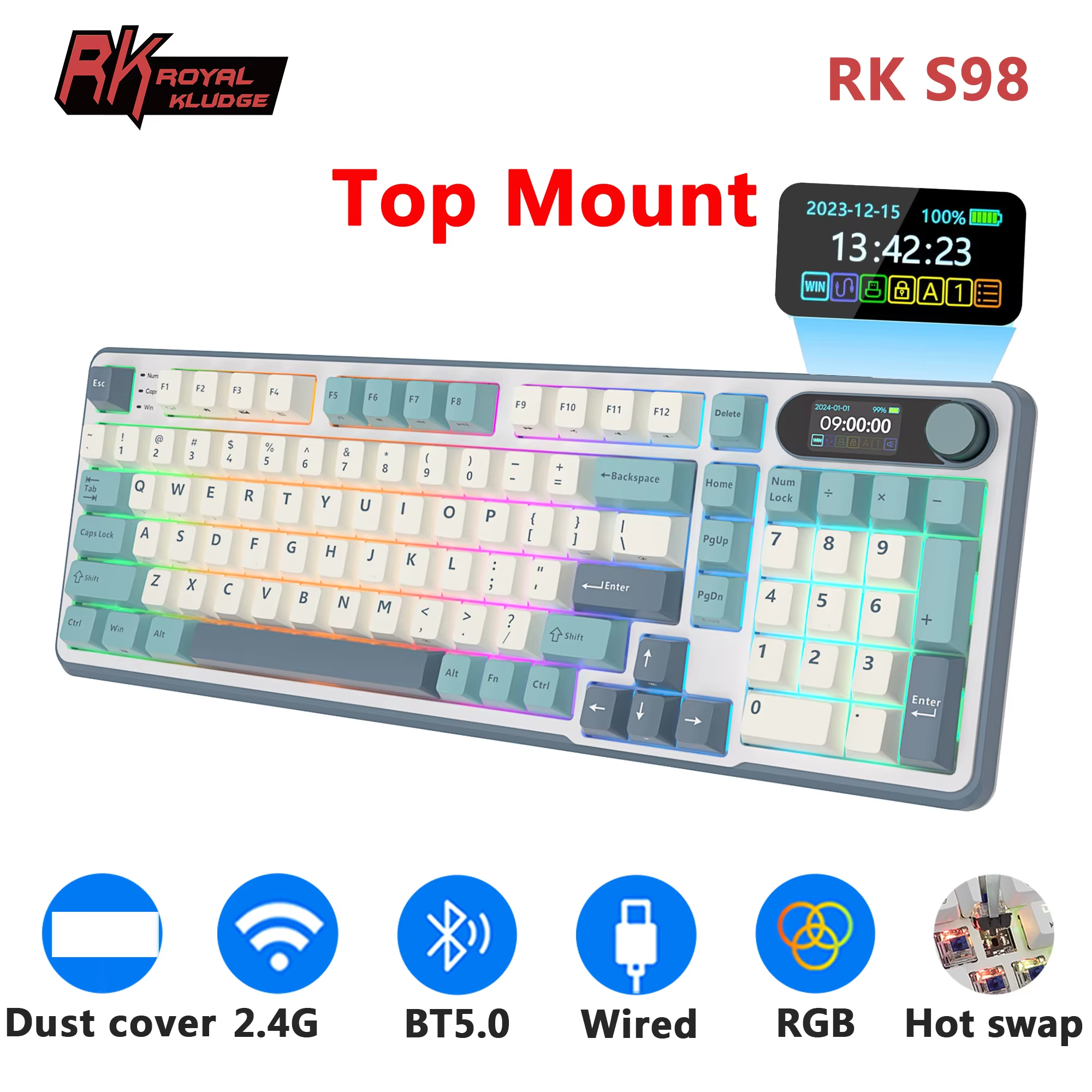 RK ROYAL KLUDGE S98 Mechanical - Gaming Keyboard Brand review and price