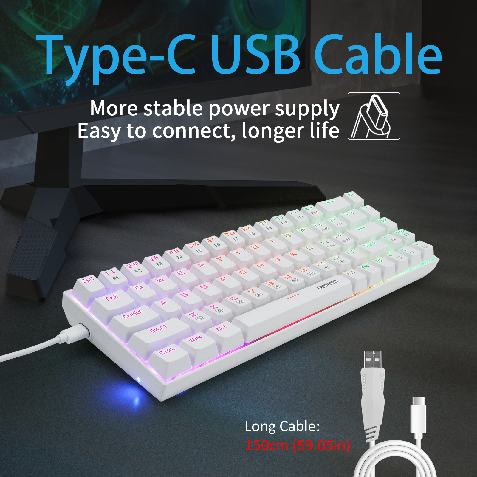 Z-686 60% Mini Mechanical Gami - Gaming Keyboard E Yooso review and price