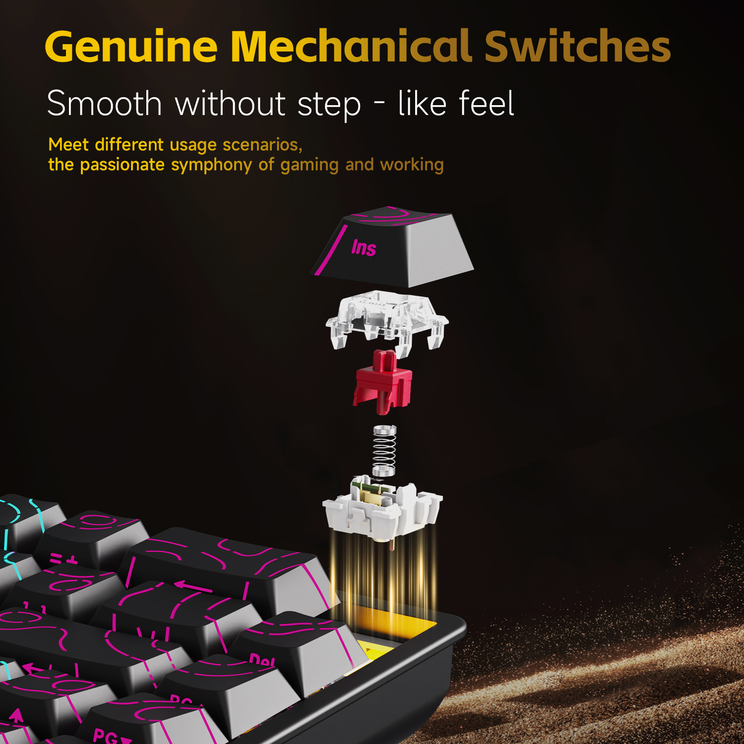 AJAZZ NK68V2 Single-Mode Wired - Gaming Keyboard Blue Switches review and price
