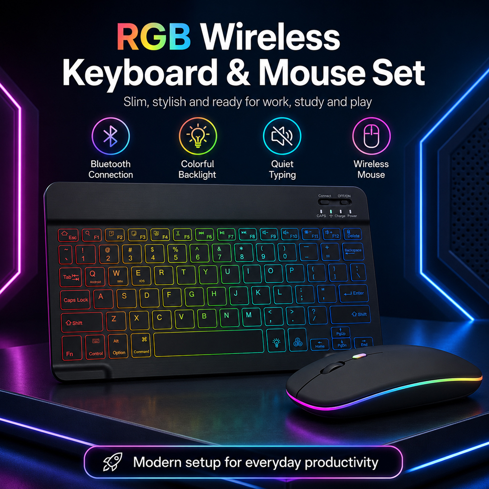 New Ultra Slim Portable 7 Colo - Gaming Keyboard Mechanical Wireless review and price