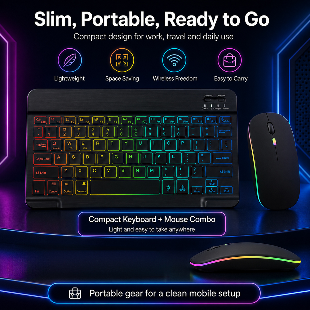 New Ultra Slim Portable 7 Colo - Gaming Keyboard Mechanical Wireless review and price