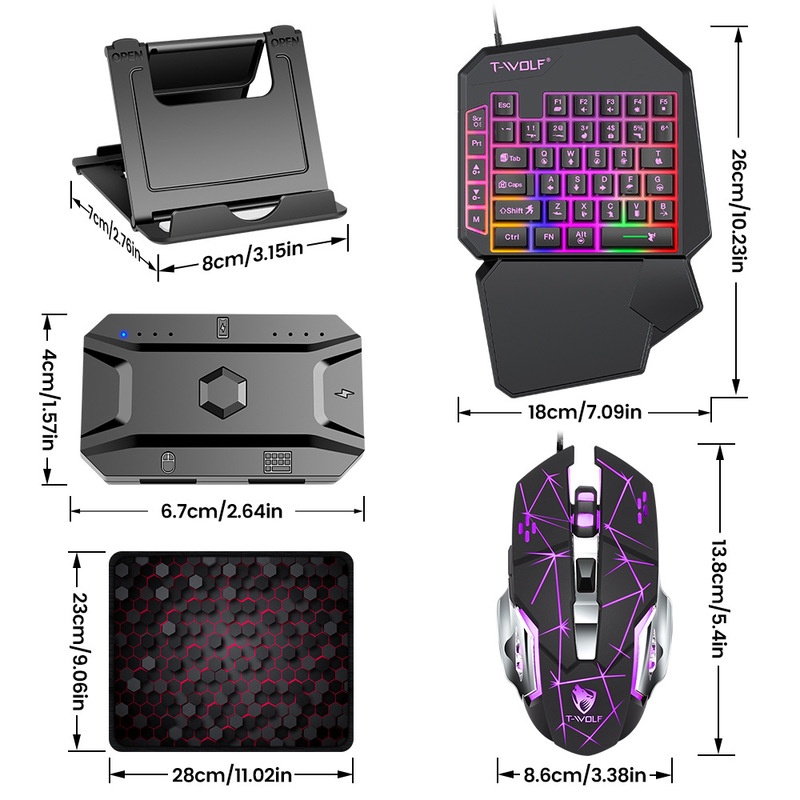 T-Wolf Tf950 5 In 1 One Handed - Keyboard Mouse Bundle Gaming review and price