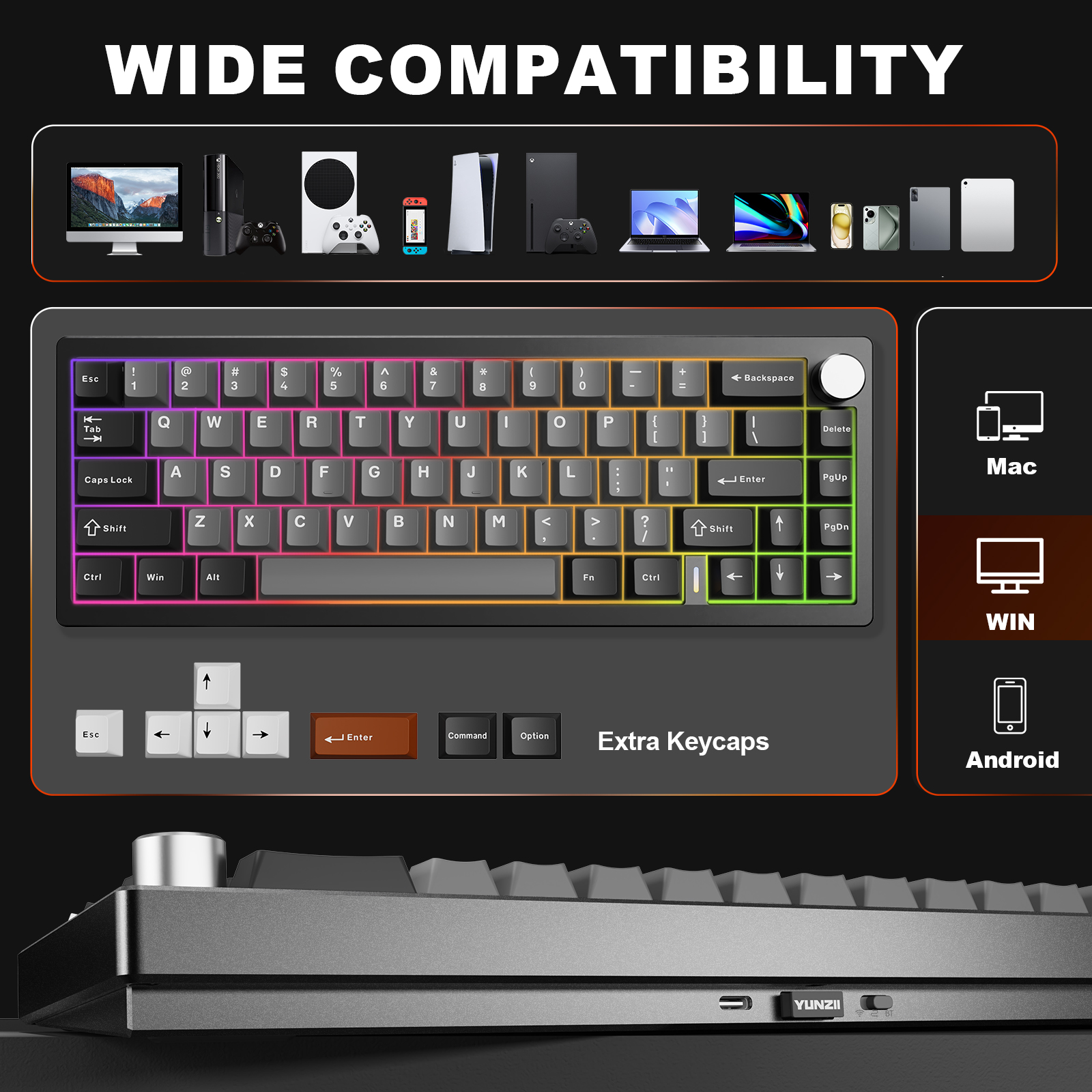 YUNZII AL68 Black QMK/VIA Mech - Gaming Keyboard Brand review and price