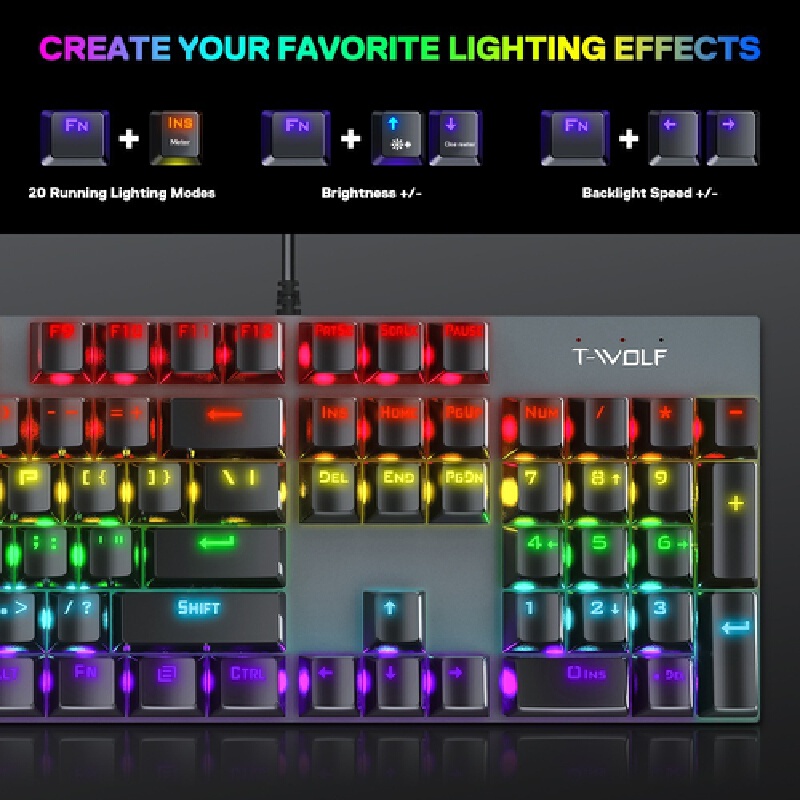 T-Wolf T18 Mechanical Gaming K - Keyboard Gaming Blue Switch review and price