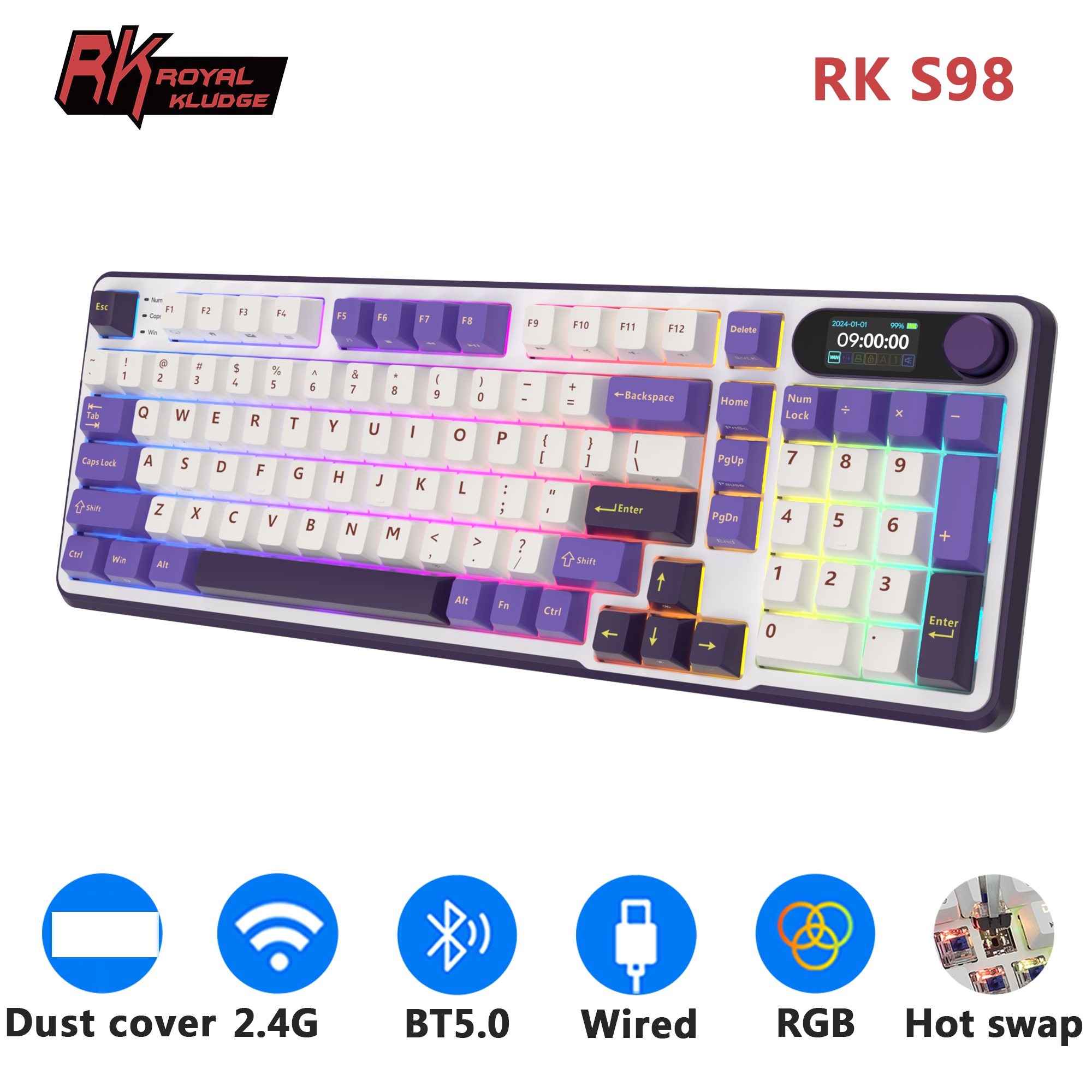 RK S98 ROYAL KLUDGE Wireless G - Gaming Keyboard Thocky review and price