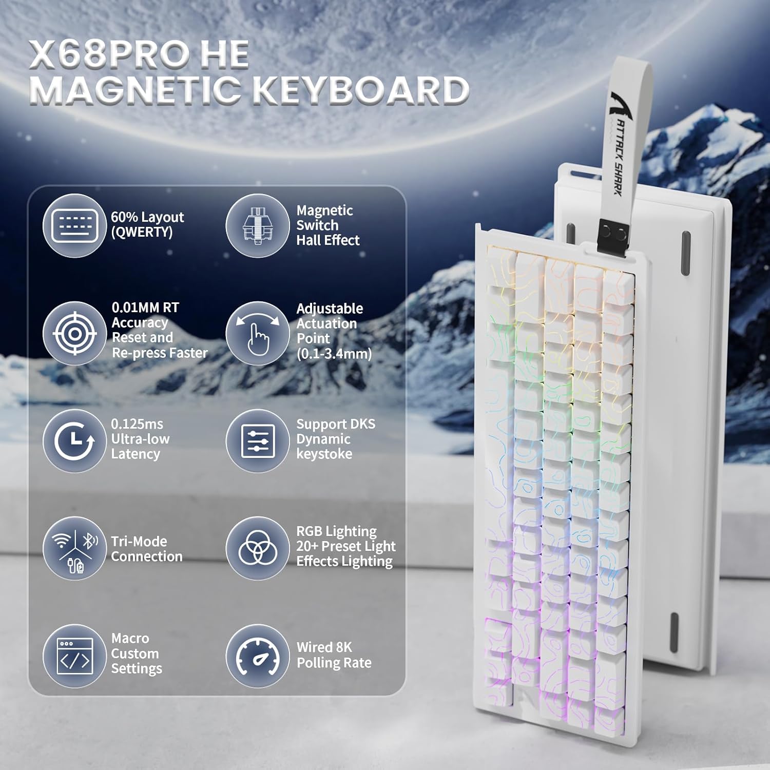 ATTACK SHARK X68PRO HE RGB Rap - Gaming Keyboard Brand review and price