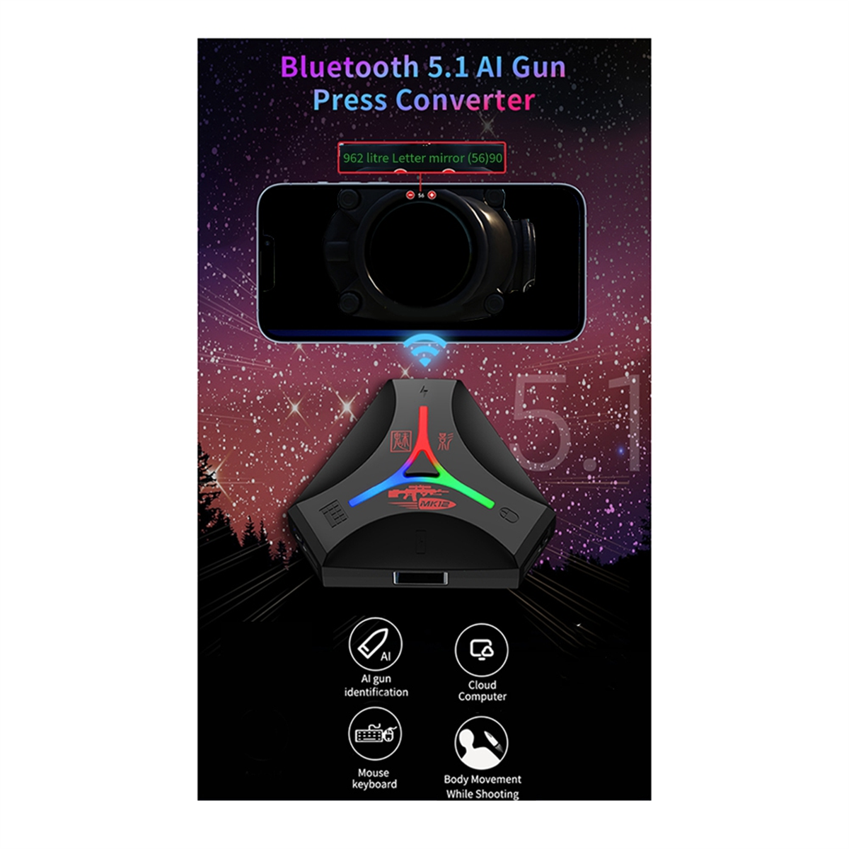 MK12 Plug and Paly Gamepad PUB - Gaming Keyboard And Mouse Converter For Mobile review and price