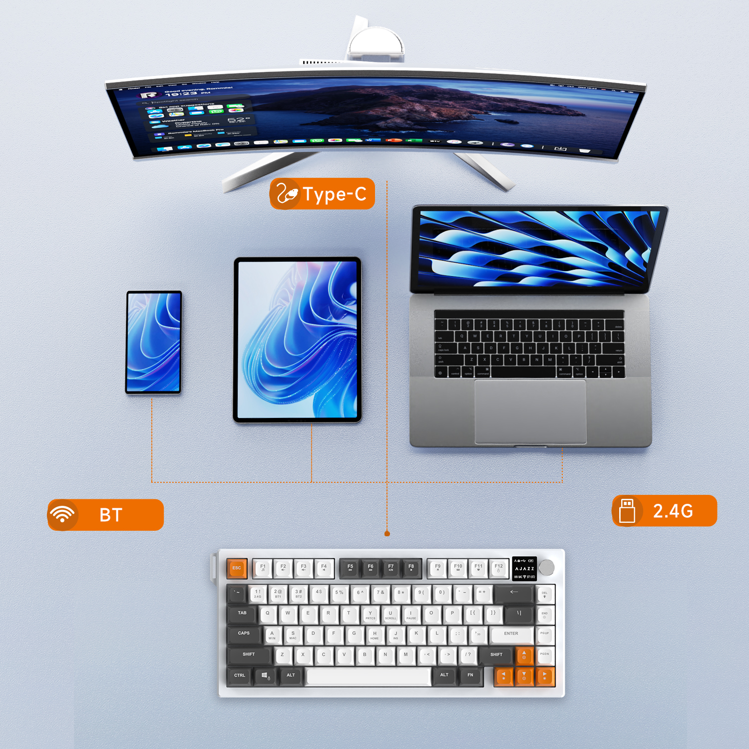 AJAZZ AF82 Low-Proflie Electro - Gaming Keyboard Blue Switches review and price