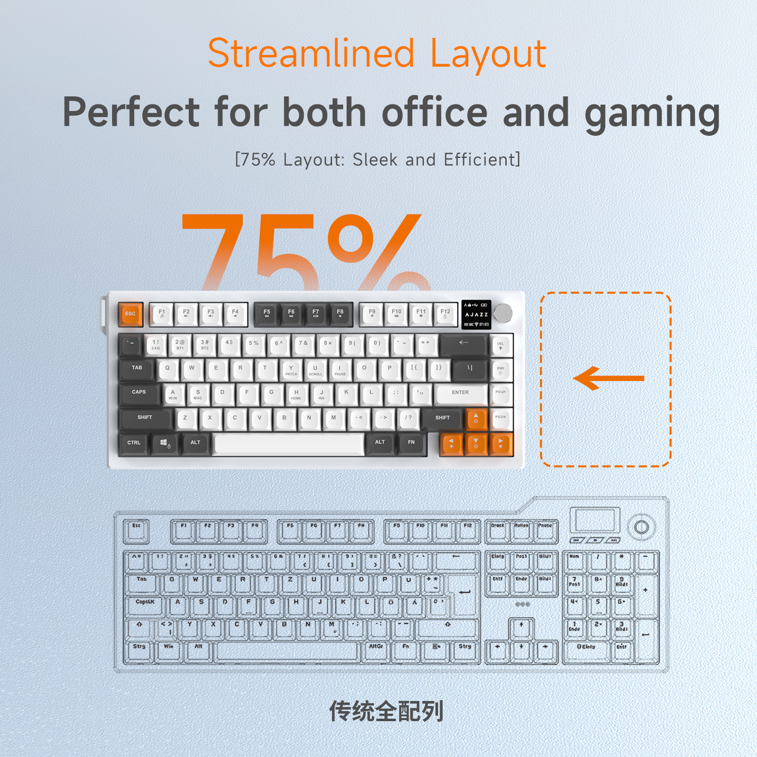 AJAZZ AF82 Low-Proflie Electro - Gaming Keyboard Blue Switches review and price