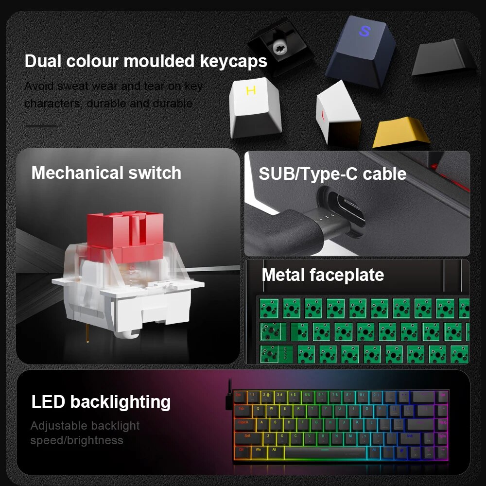 E-YOOSO Z686 RGB USB 60% Mini  - Gaming Keyboard E Yooso review and price