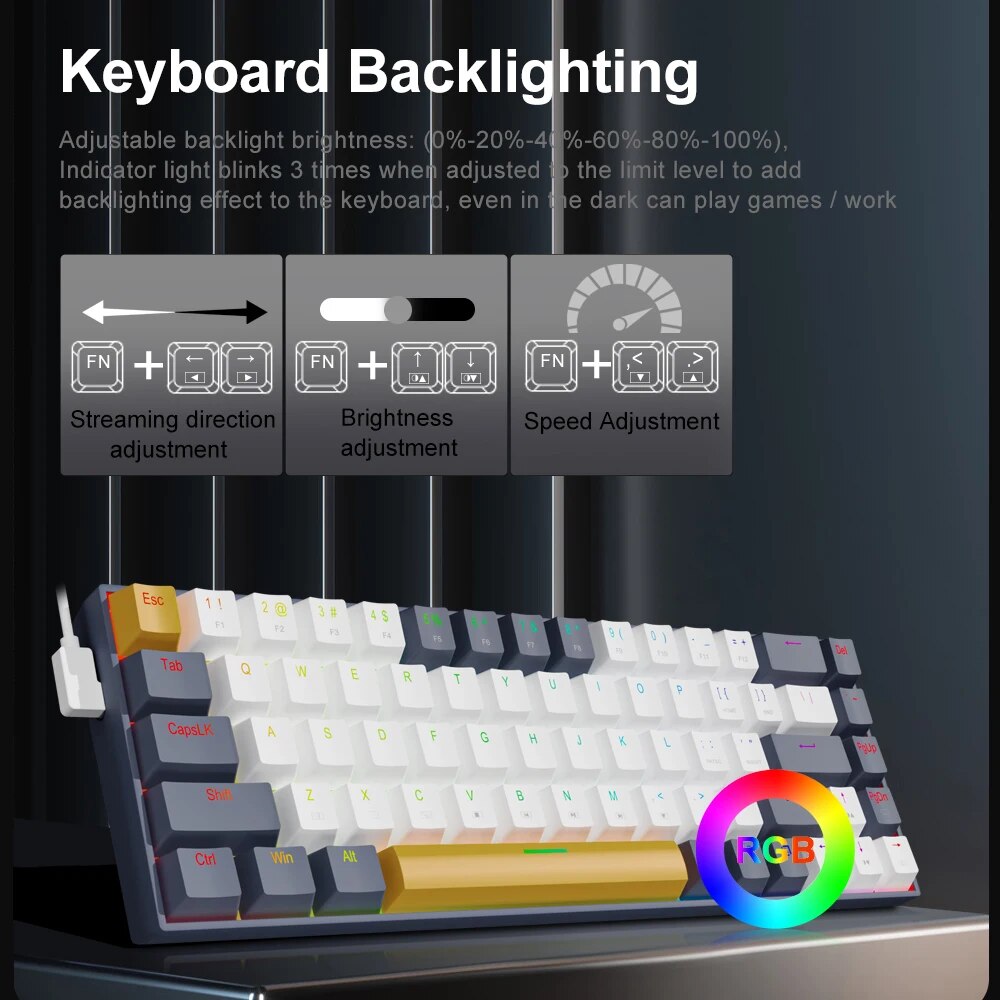 E-YOOSO Z686 RGB USB 60% Mini  - Gaming Keyboard E Yooso review and price
