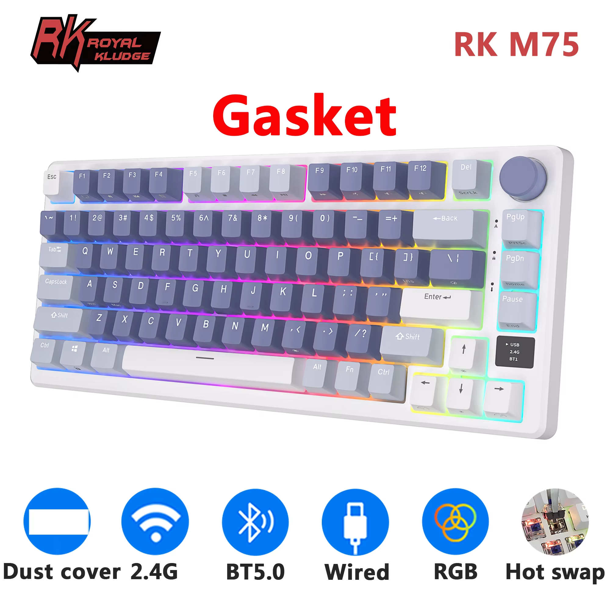 RK ROYAL KLUDGE M75 2.4G Wirel - Gaming Keyboard Brand review and price