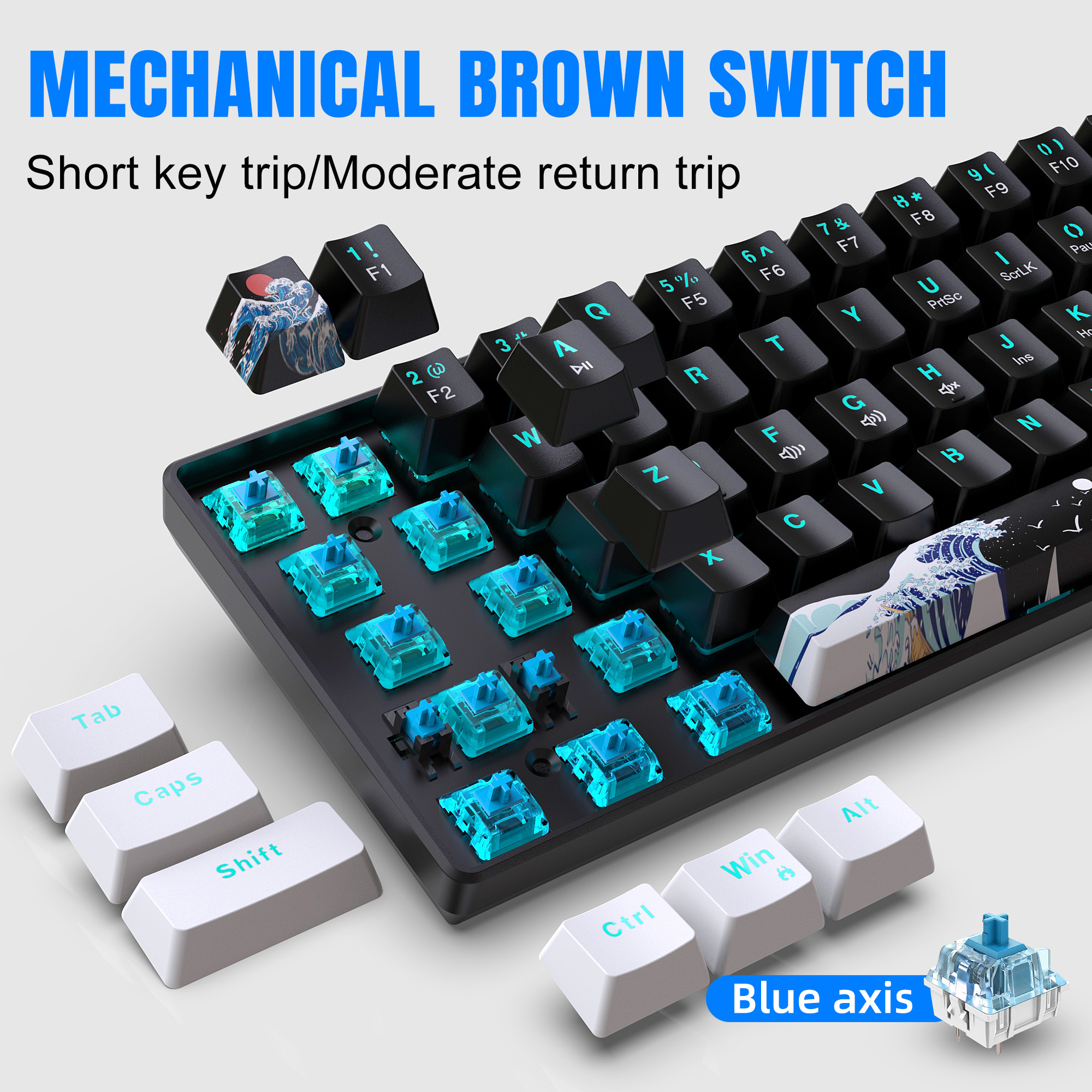 60% Mechanical Keyboard, Gamin - Keyboard Gaming Blue Switch review and price