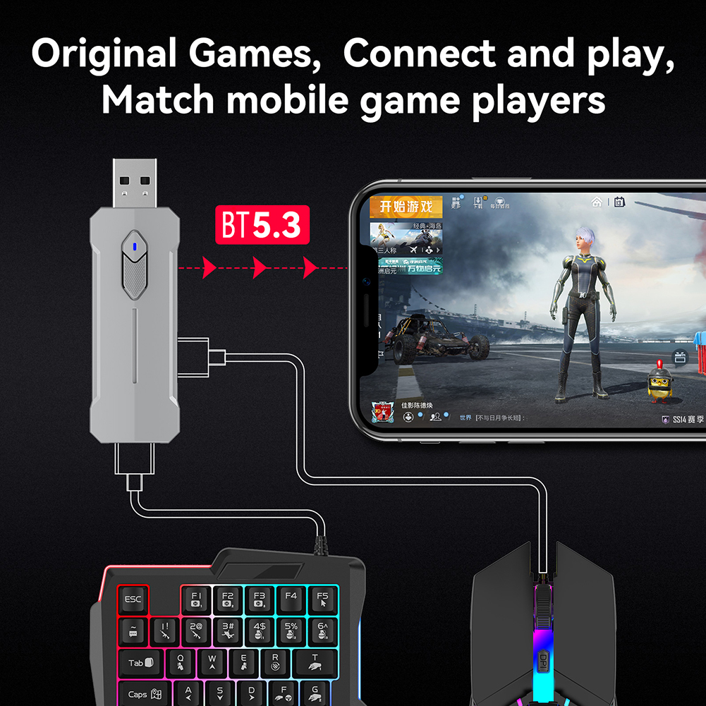 5 in 1 Mobile Controller Gamin - Gaming Keyboard And Mouse Converter For Mobile review and price