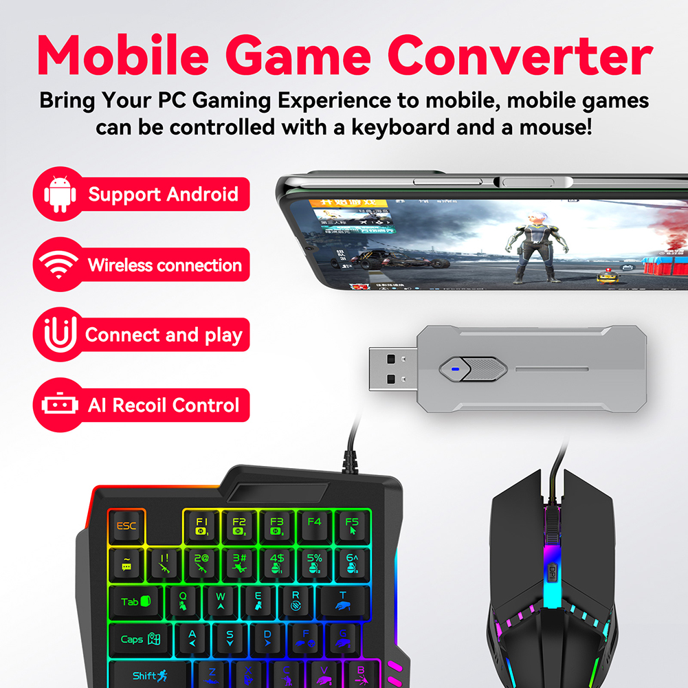 5 in 1 Mobile Controller Gamin - Gaming Keyboard And Mouse Converter For Mobile review and price