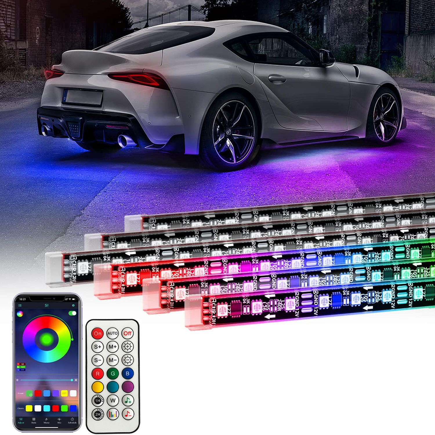 RGB Flexible Car Underglow Lig - Rgb Underglow Strip review and price
